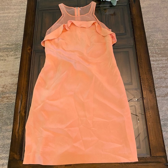 Rebecca Taylor Silk Dress Peach Colored Size 0 - Picture 3 of 13